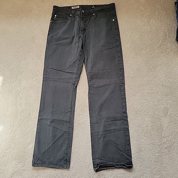 Men's AG Jeans Adriano Goldschmied Protege Gray Straight Leg 32x34 Made in USA - Picture 2 of 9
